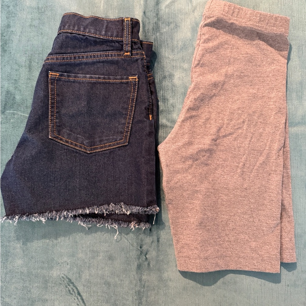 Old Navy High-Rise Slim Shorts sz 12 and bike shorts size XL